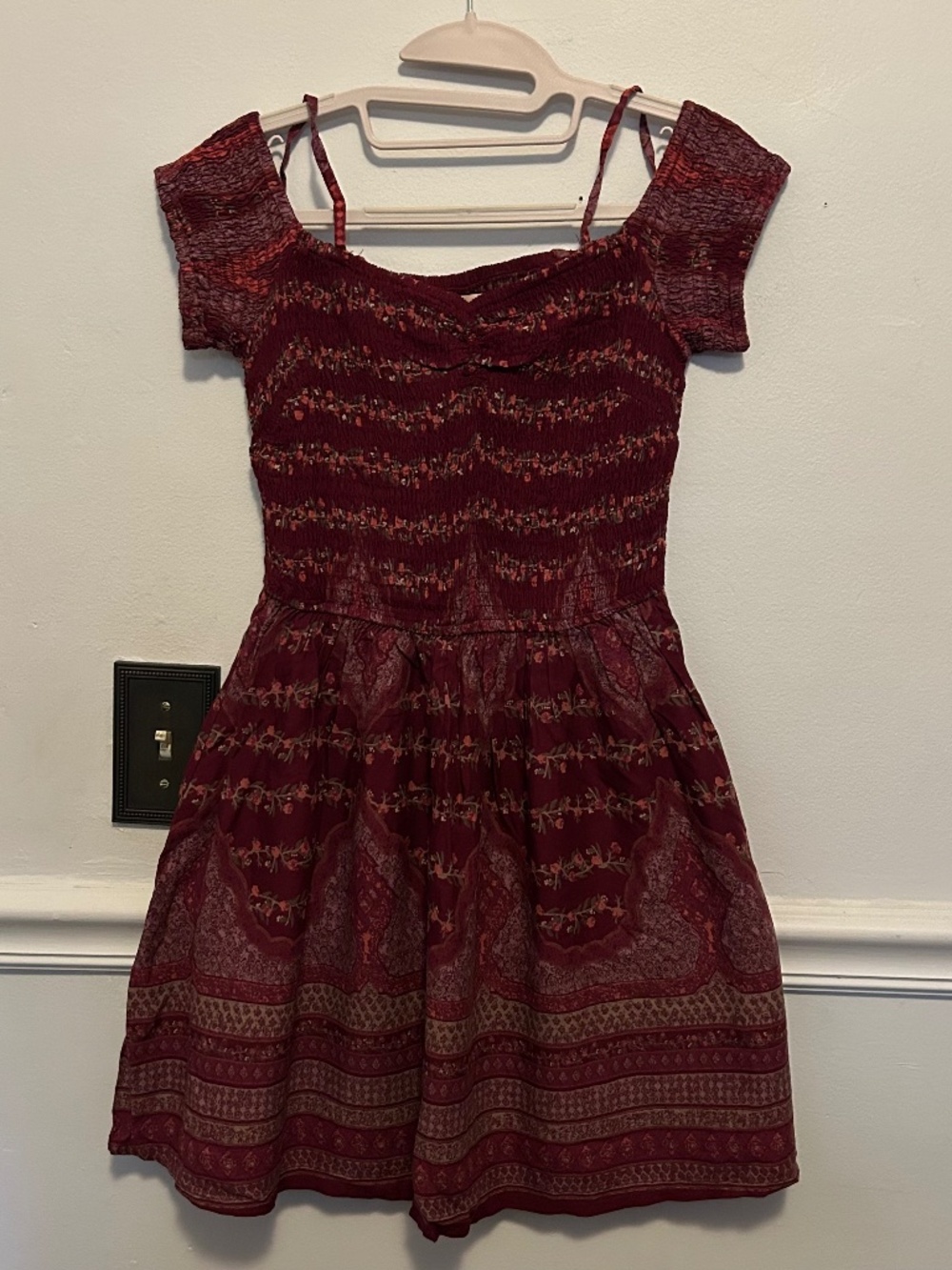 Band of Gypsies Maroon Boho Style Dress - Size S